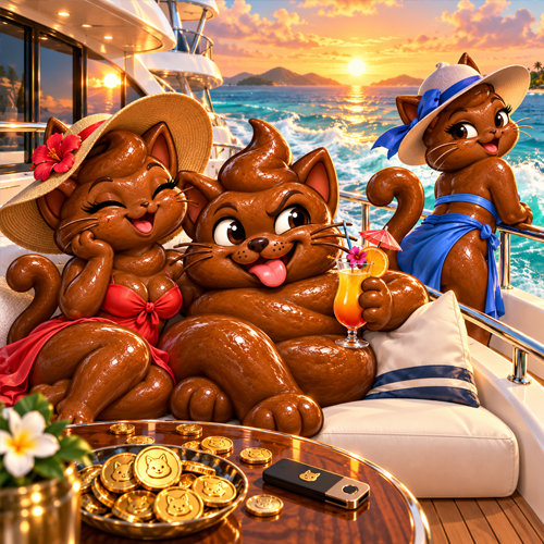 Catpoop crew on a yacht party
