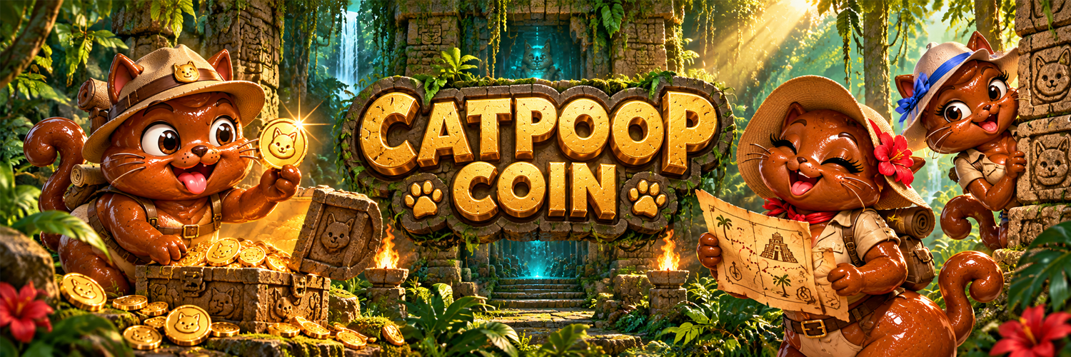 Catpoop Coin jungle treasure banner